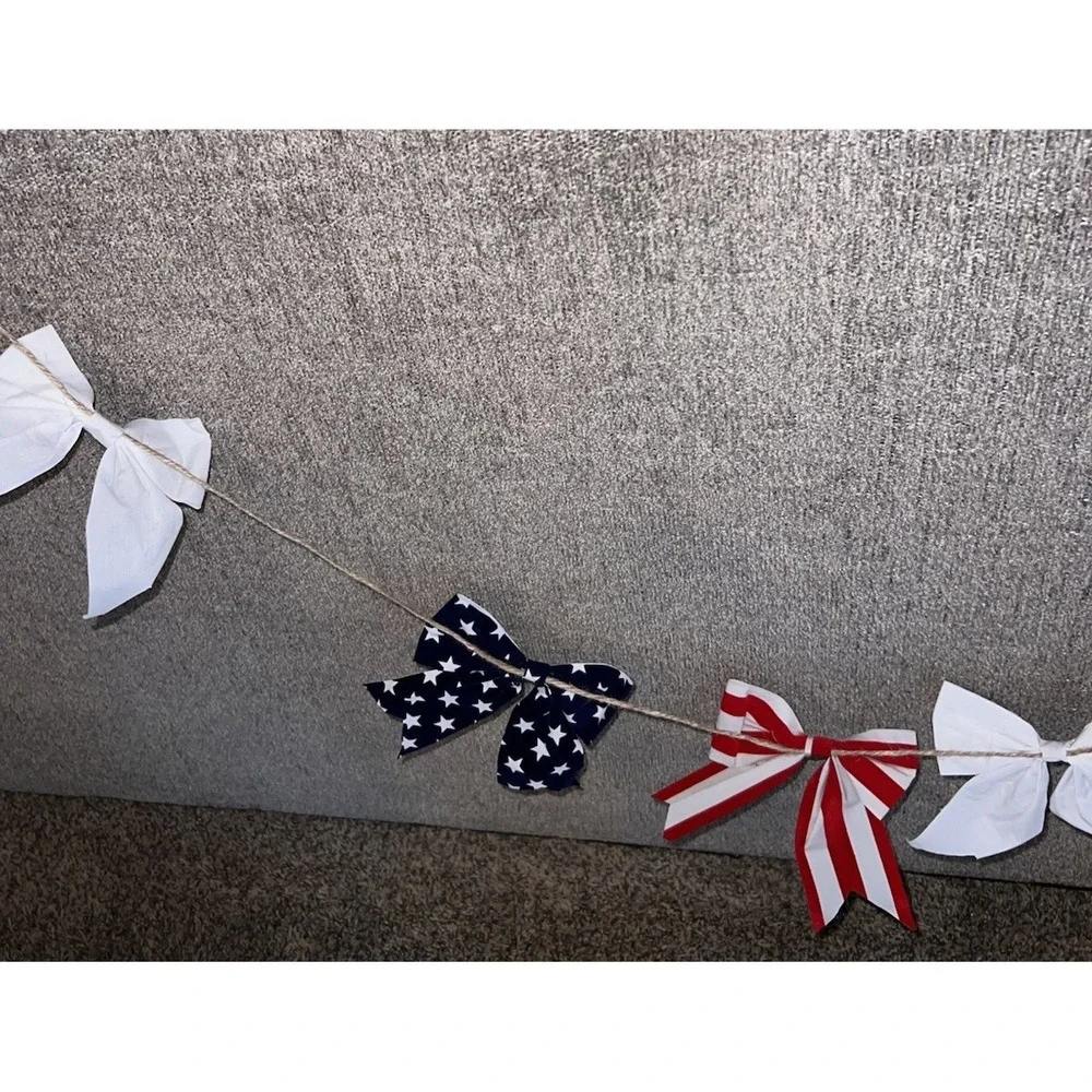 Vintage Americana Bow Garland Banner Patriotic 4th of July 65